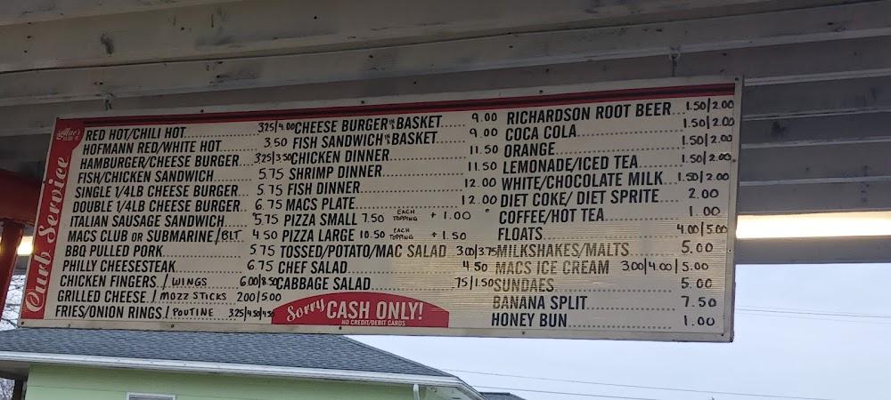 Mac's Drive-In Menu image 4